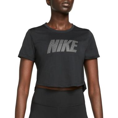 T-Shirt Crop Donna  Dri FIT One - Nero/Argento metallizzato